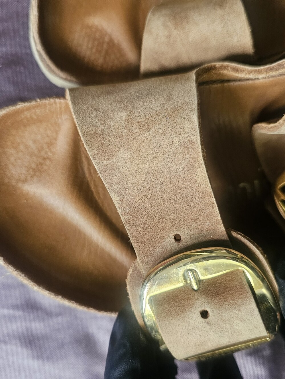 Birkenstock Arizona Big Buckle Oiled Leather Sandals Cognac size 37 REGULAR W - Picture 2 of 6